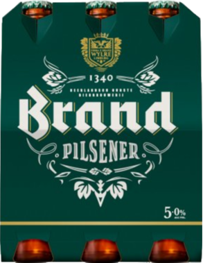 Brand Pilsener sixpack met flesjes van 30cl