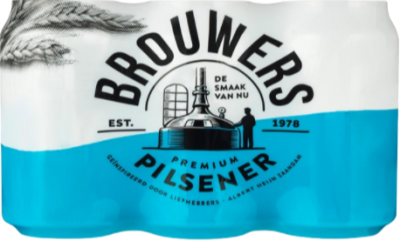 Brouwers Pilsener set van 6 blikjes van 33cl