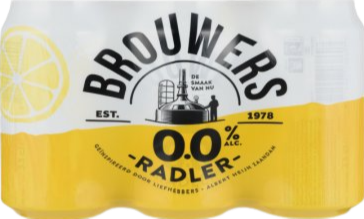 Brouwers Radler sixpack met blikjes van 33cl
