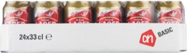 AH Basic bier tray met 24 blikjes van 33cl