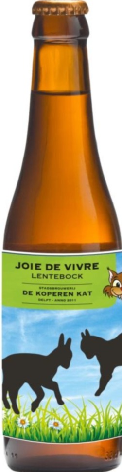 Koperen Kat Joie de Vivre flesje van 33cl