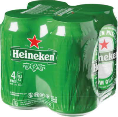 Heineken 4pack met blikjes van 33cl