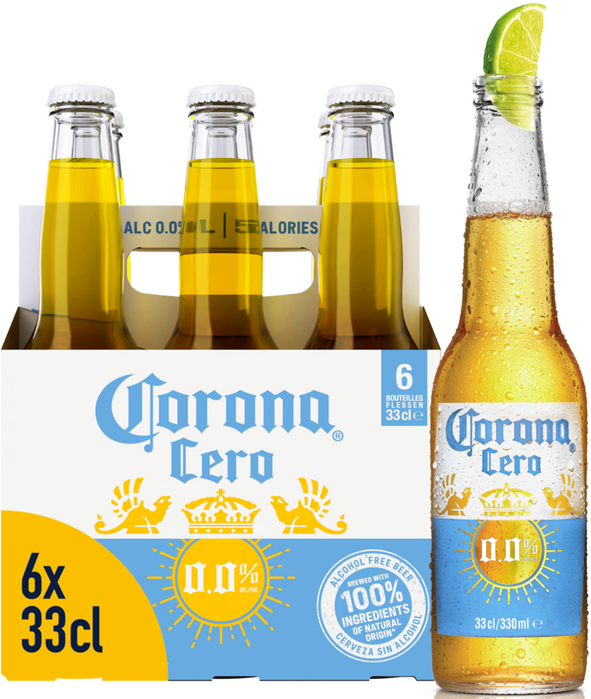 Corona 0.0 sixpack met flesjes van 33cl