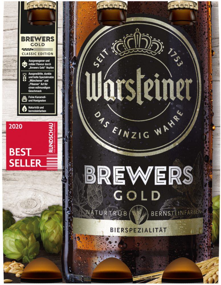 Warsteiner Brewers Gold sixpack met flessen van 33cl