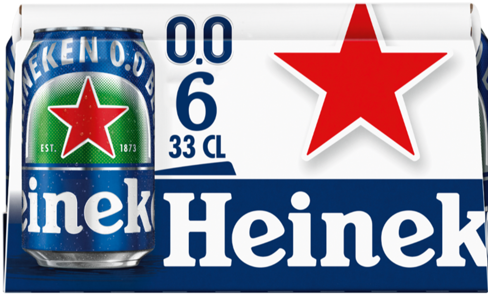 Heineken 0.0 set van 6 blikjes a 0,33 liter