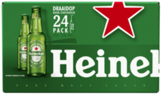 Heineken doos van 24 flesjes á 0,25 liter