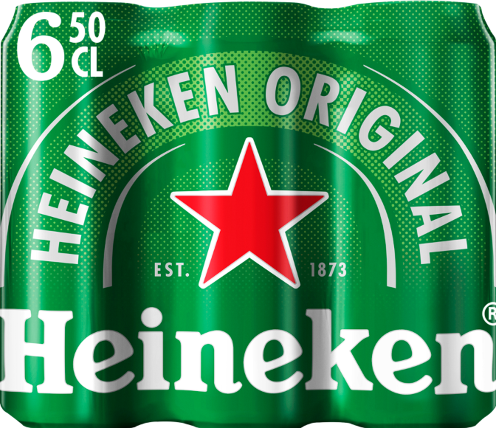 Heineken set van 6 blikken á 0,50 liter
