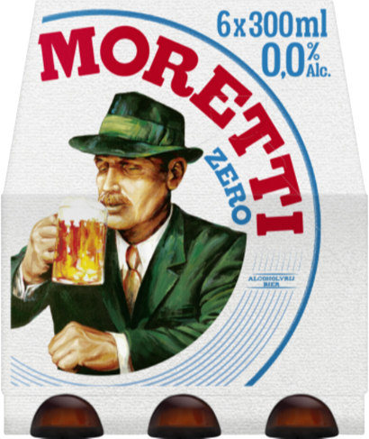 Birra Moretti Zero sixpack met flesjes van 30cl