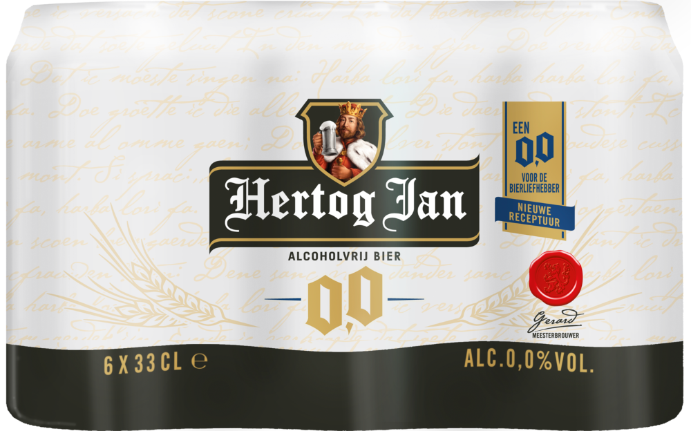 Hertog jan 0.0 sixpack met blikjes van 33cl