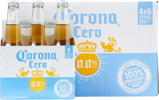 Corona Cero doos met 24 flesjes van 33cl
