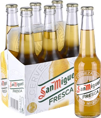 San Miguel Fresca sixpack met flesjes van 33cl