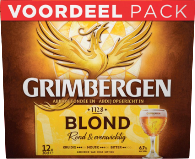 Grimbergen Blond Voordeel Pack met 12 flesjes van 30cl