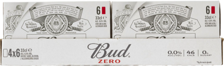 Bud Zero Tray met 24 blikjes van 33cl