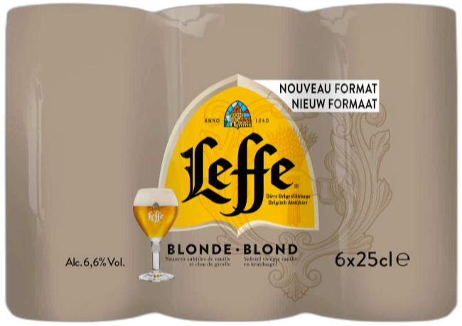 Leffe Blond sixpack met blikjes van 25cl