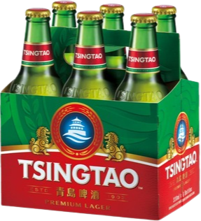 Tsingtao sixpack met flesjes van 33cl