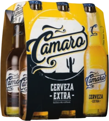 Camaro bier sixpack met flesjes van 33cl