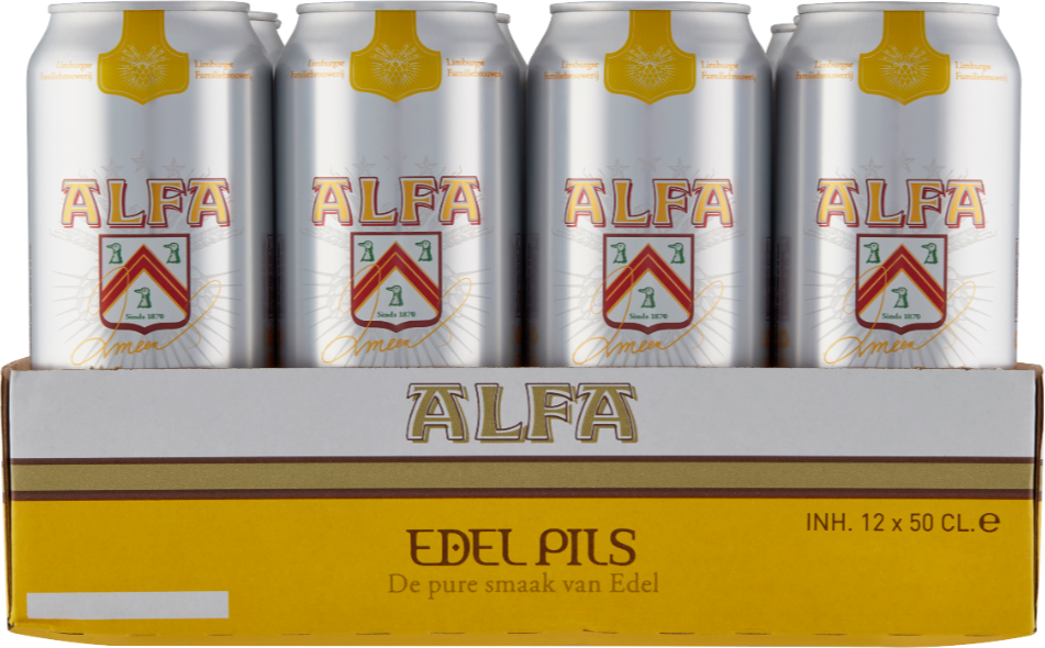Alfa set van 12 blikken á 0,50 liter