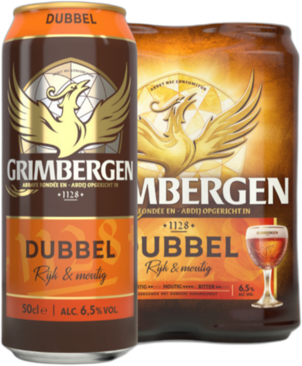 Grimbergen Dubbel 4pack met blikken van 50cl