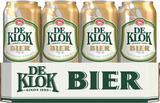 De Klok Bier tray met 12 blikken van 50cl