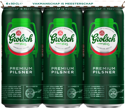 Grolsch pils sixpack met 6 blikken van 50cl