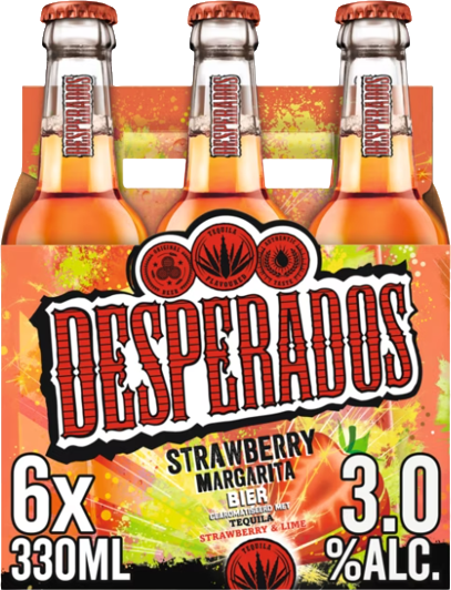 Desperados Strawberry Margarita sixpack met flesjes van 33cl