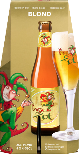 Brugse Zot Blond set van 4 flesjes á 0,33 liter
