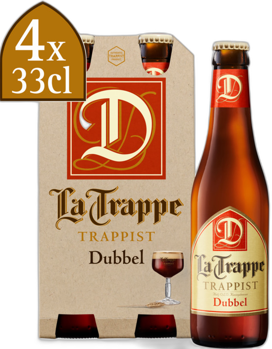 La Trappe Trappist Dubbel 4pack met flesjes van 33cl