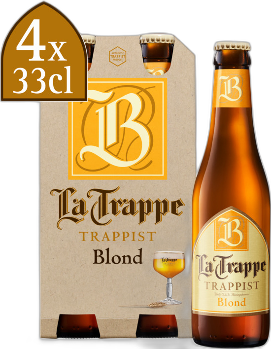 La Trappe Blond 4-pack met flesjes van 33cl