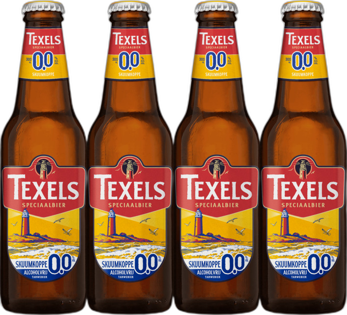 Texels Skuumkoppe 0.0 4-pack met flesjes van 30cl