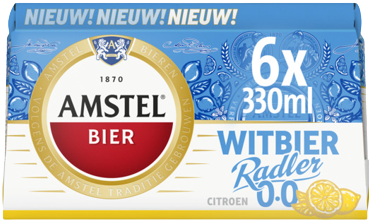 Amstel Witbier Radler 0.0% sixpack met blikjes van 33cl