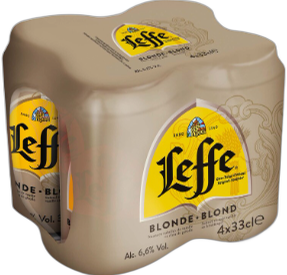 Leffe Blond set met 4 blikjes van 33cl