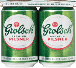 Grolsch Premium Pilsner 4-pack met blikjes van 33cl