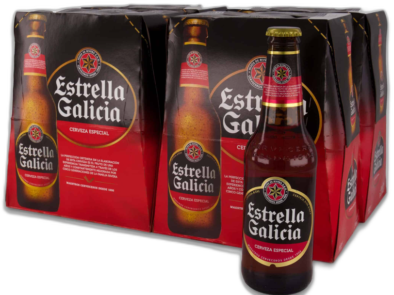 Estrella Galicia bier doos met 24 flessen van 33cl