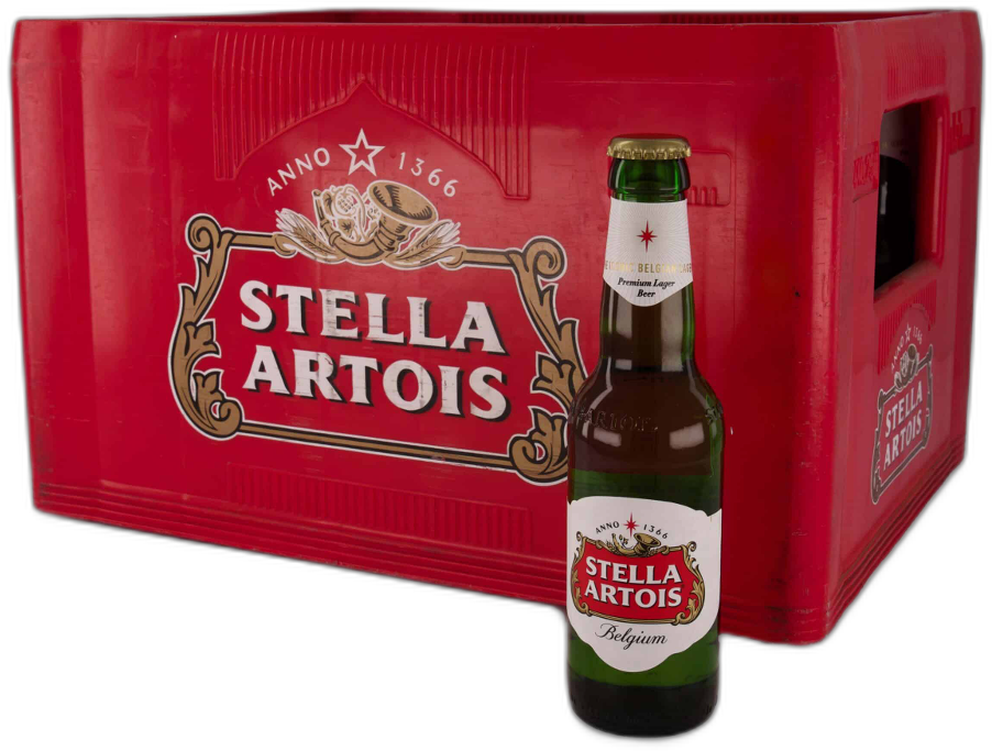 Stella Artois krat met 24 flessen van 25cl