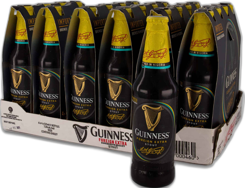 Guinness Foreign Extra Stout Nigeria doos met 24 flessen van 33cl