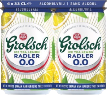 Grolsch Radler 0.0% Ice Tea Lemon 4-pack met blikjes van 33cl