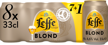 Leffe Blond set met 8 blikken van 33cl